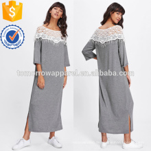 Spitze häkeln Kontrast Split Side Kleid Herstellung Großhandel Mode Frauen Bekleidung (TA3230D)